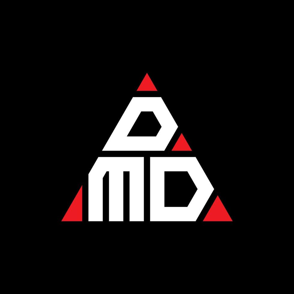 diseño de logotipo de letra de triángulo dmd con forma de triángulo. monograma de diseño del logotipo del triángulo dmd. plantilla de logotipo de vector de triángulo dmd con color rojo. logo triangular dmd logo simple, elegante y lujoso.