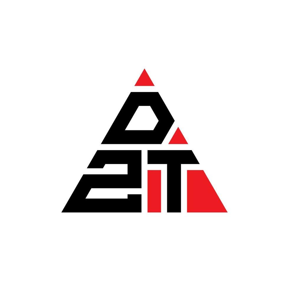 diseño de logotipo de letra de triángulo dzt con forma de triángulo. monograma de diseño del logotipo del triángulo dzt. plantilla de logotipo de vector de triángulo dzt con color rojo. logotipo triangular dzt logotipo simple, elegante y lujoso.