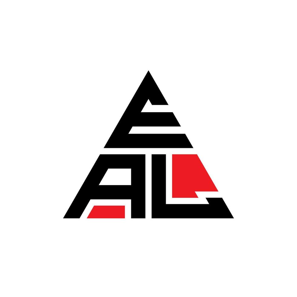 EAL triangle letter logo design with triangle shape. EAL triangle logo design monogram. EAL triangle vector logo template with red color. EAL triangular logo Simple, Elegant, and Luxurious Logo.