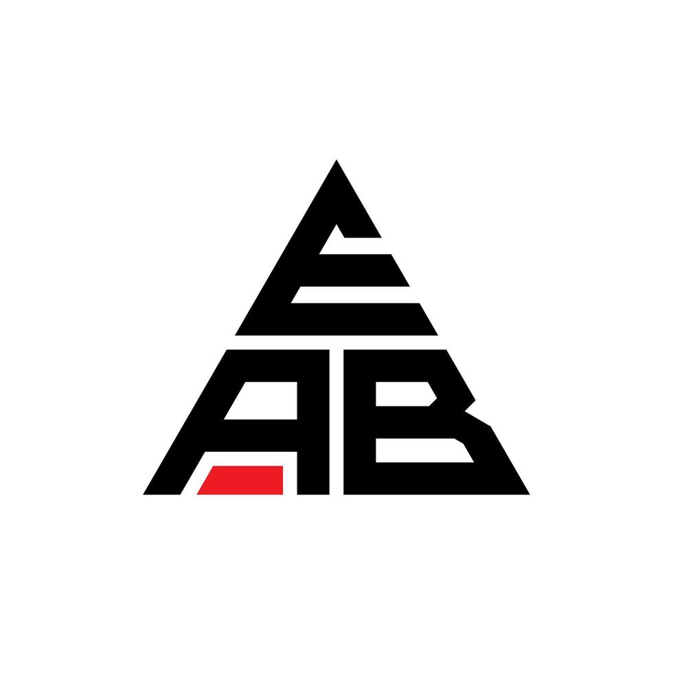 diseño de logotipo de letra de triángulo eab con forma de triángulo. monograma de diseño del logotipo del triángulo eab. plantilla de logotipo de vector de triángulo eab con color rojo. logotipo triangular eab logotipo simple, elegante y lujoso.