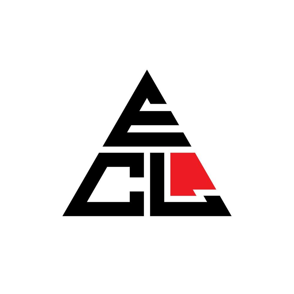 diseño de logotipo de letra triangular ecl con forma de triángulo. monograma de diseño de logotipo de triángulo ecl. plantilla de logotipo de vector de triángulo ecl con color rojo. logotipo triangular ecl logotipo simple, elegante y lujoso.