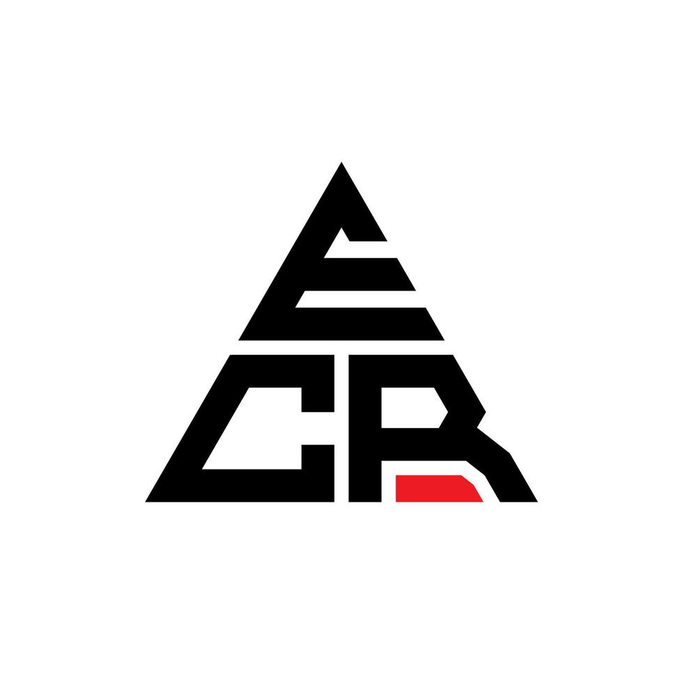 diseño de logotipo de letra de triángulo ecr con forma de triángulo. monograma de diseño de logotipo de triángulo ecr. plantilla de logotipo de vector de triángulo ecr con color rojo. logotipo triangular ecr logotipo simple, elegante y lujoso.