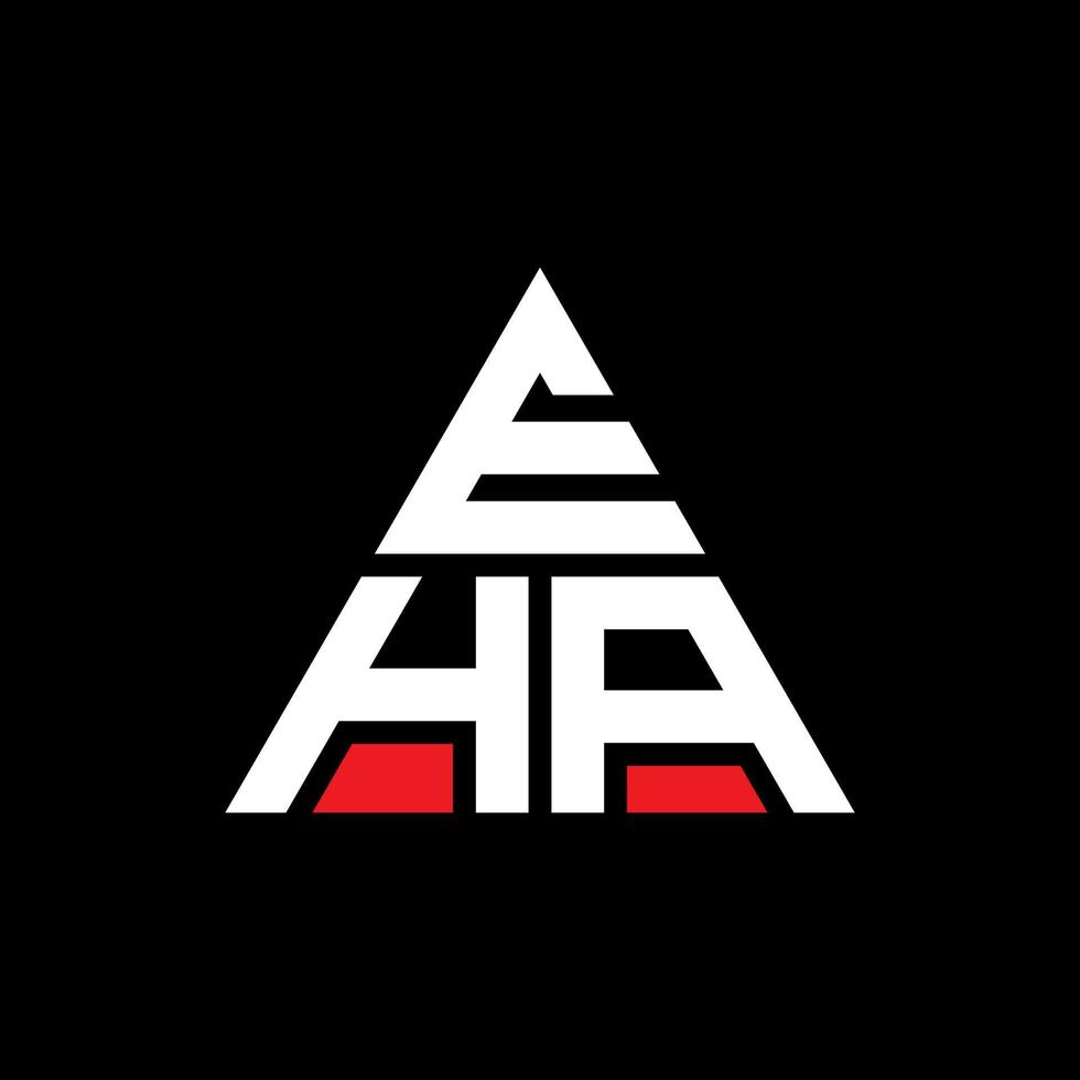eha diseño de logotipo de letra triangular con forma de triángulo. monograma de diseño del logotipo del triángulo eha. plantilla de logotipo de vector de triángulo eha con color rojo. logotipo triangular eha logotipo simple, elegante y lujoso.