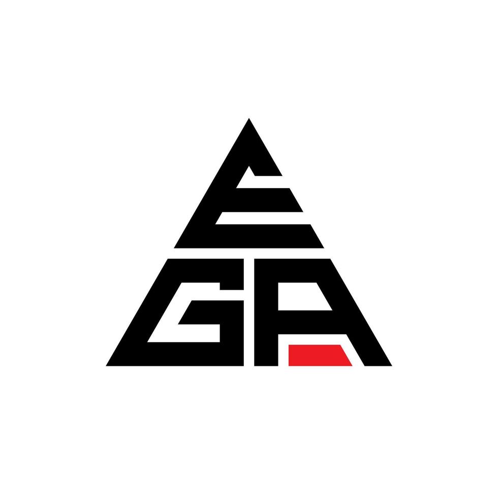 EGA triangle letter logo design with triangle shape. EGA triangle logo design monogram. EGA triangle vector logo template with red color. EGA triangular logo Simple, Elegant, and Luxurious Logo.