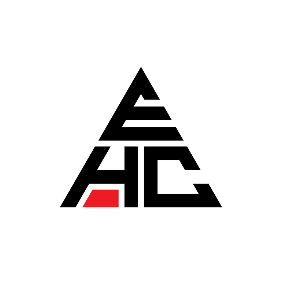 EHC triangle letter logo design with triangle shape. EHC triangle logo design monogram. EHC triangle vector logo template with red color. EHC triangular logo Simple, Elegant, and Luxurious Logo.