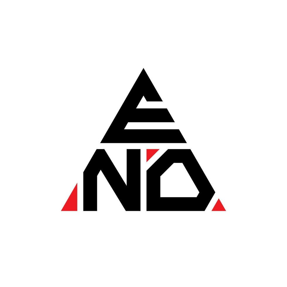 diseño de logotipo de letra triangular eno con forma de triángulo. monograma de diseño del logotipo del triángulo eno. plantilla de logotipo de vector de triángulo eno con color rojo. logo triangular eno logo simple, elegante y lujoso.