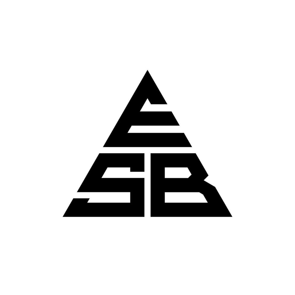 esb diseño de logotipo de letra triangular con forma de triángulo. monograma de diseño de logotipo de triángulo esb. plantilla de logotipo de vector de triángulo esb con color rojo. esb logo triangular logo simple, elegante y lujoso.