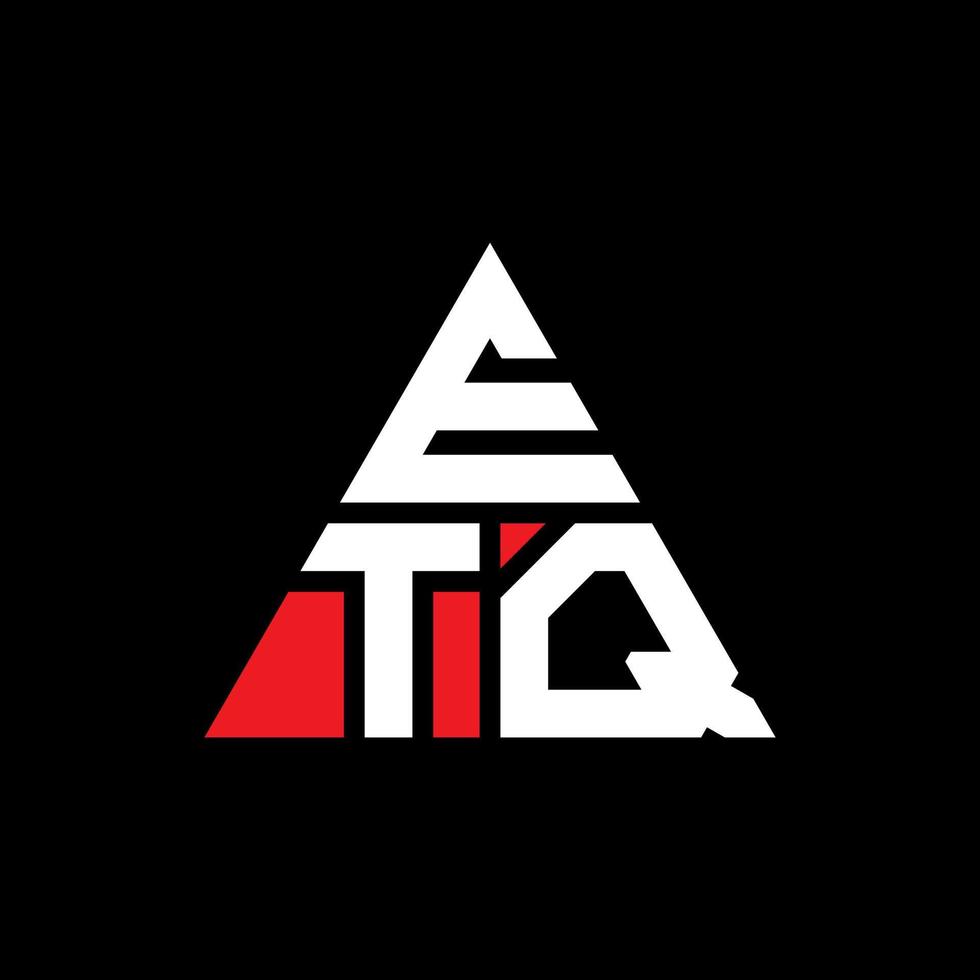 Diseño de logotipo de letra triangular etq con forma de triángulo. monograma de diseño del logotipo del triángulo etq. plantilla de logotipo de vector de triángulo etq con color rojo. logotipo triangular etq logotipo simple, elegante y lujoso.