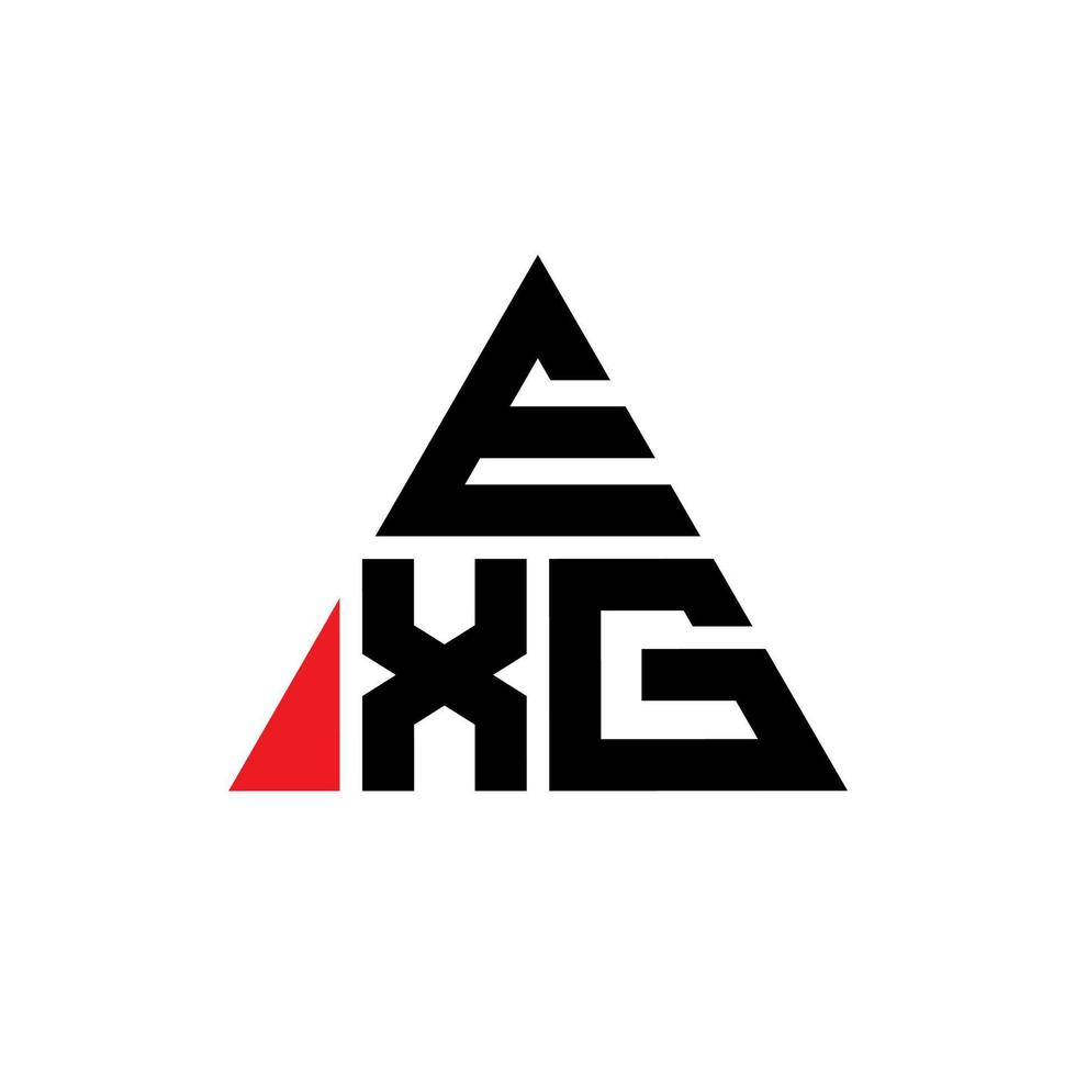 exg diseño de logotipo de letra triangular con forma de triángulo. monograma de diseño de logotipo de triángulo exg. exg plantilla de logotipo de vector de triángulo con color rojo. exg logo triangular logo simple, elegante y lujoso.