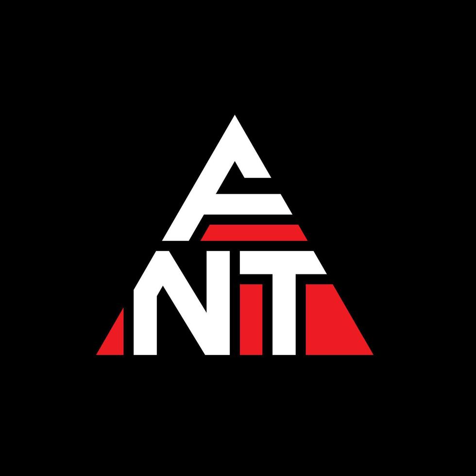 diseño de logotipo de letra triangular fnt con forma de triángulo. monograma de diseño de logotipo de triángulo fnt. plantilla de logotipo de vector de triángulo fnt con color rojo. logotipo triangular fnt logotipo simple, elegante y lujoso.