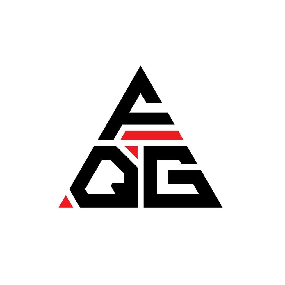 diseño de logotipo de letra triangular fqg con forma de triángulo. monograma de diseño de logotipo de triángulo fqg. plantilla de logotipo de vector de triángulo fqg con color rojo. logotipo triangular fqg logotipo simple, elegante y lujoso.