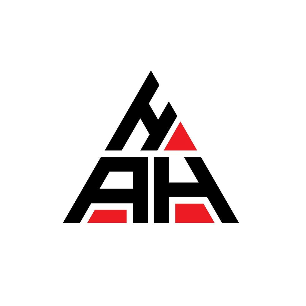 hah diseño de logotipo de letra triangular con forma de triángulo. monograma de diseño de logotipo de triángulo hah. hah plantilla de logotipo de vector de triángulo con color rojo. hah logotipo triangular logotipo simple, elegante y lujoso.