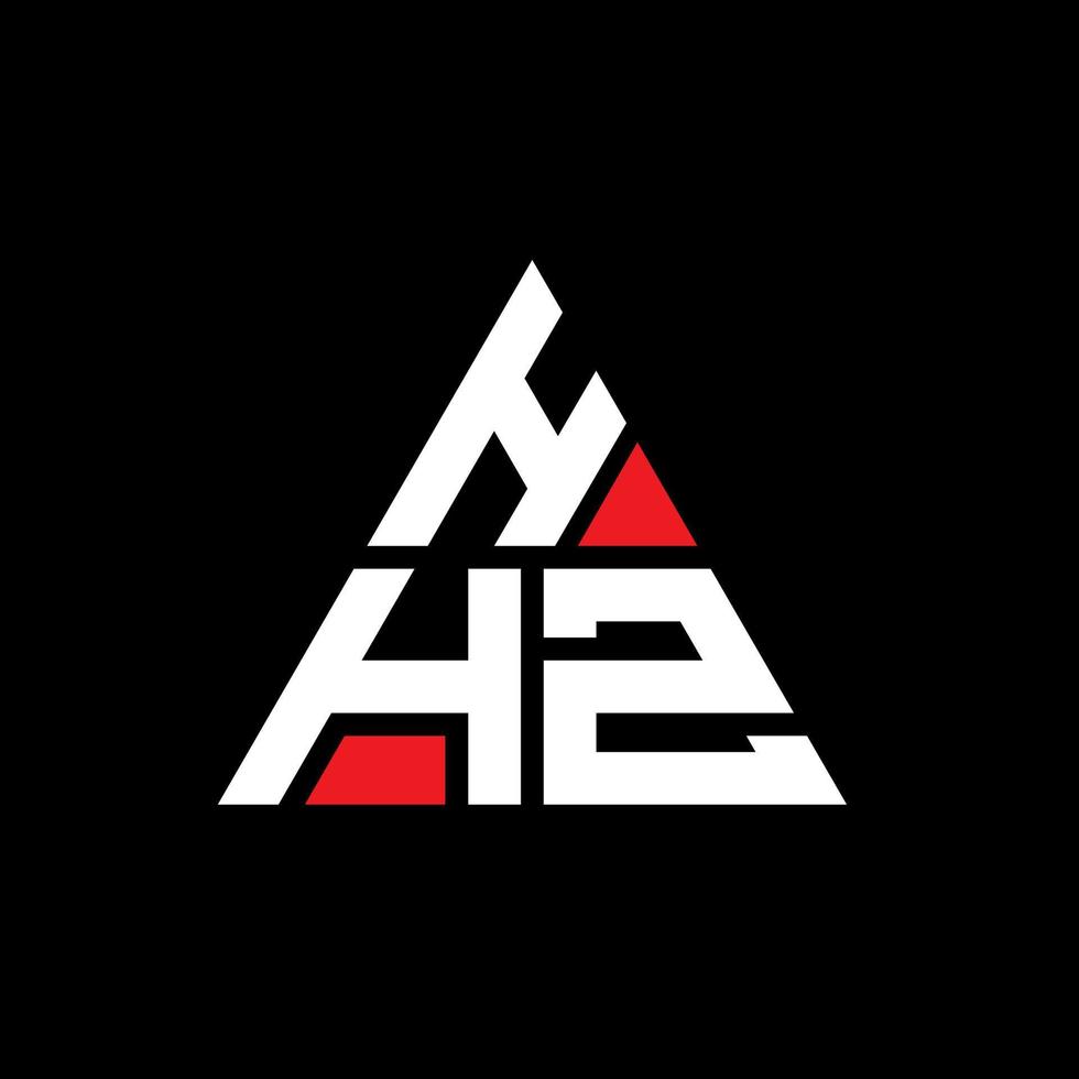 HHZ triangle letter logo design with triangle shape. HHZ triangle logo design monogram. HHZ triangle vector logo template with red color. HHZ triangular logo Simple, Elegant, and Luxurious Logo.