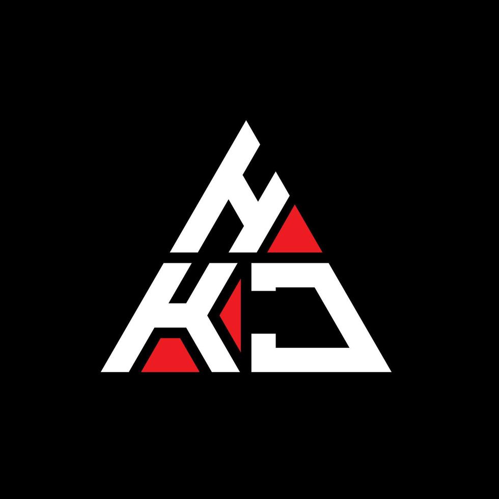 diseño de logotipo de letra triangular hkj con forma de triángulo. monograma de diseño del logotipo del triángulo hkj. plantilla de logotipo de vector de triángulo hkj con color rojo. logotipo triangular hkj logotipo simple, elegante y lujoso.