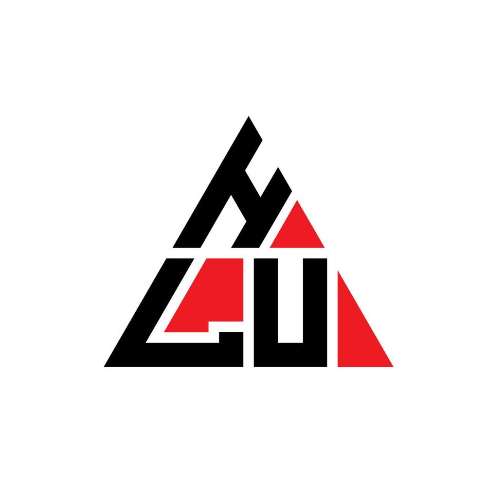 diseño de logotipo de letra de triángulo hlu con forma de triángulo. monograma de diseño del logotipo del triángulo hlu. plantilla de logotipo de vector de triángulo hlu con color rojo. logotipo triangular hlu logotipo simple, elegante y lujoso.