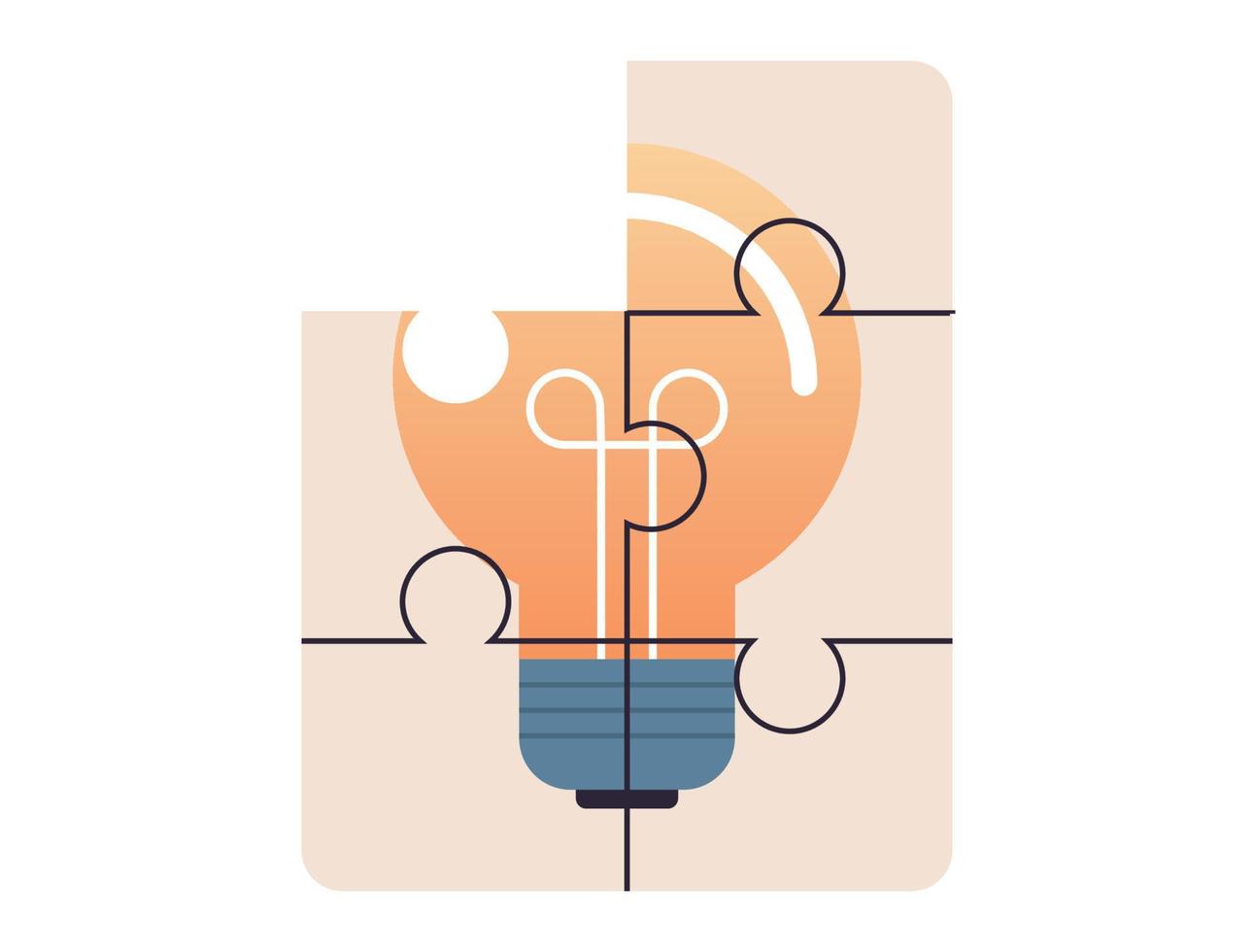 Light bulb and energy, idea symbol flat vector illustration.