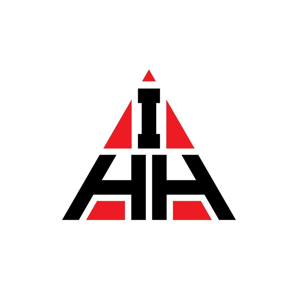 Diseño de logotipo de letra triangular ihh con forma de triángulo. monograma de diseño del logotipo del triángulo ihh. plantilla de logotipo de vector de triángulo ihh con color rojo. logotipo triangular ihh logotipo simple, elegante y lujoso.