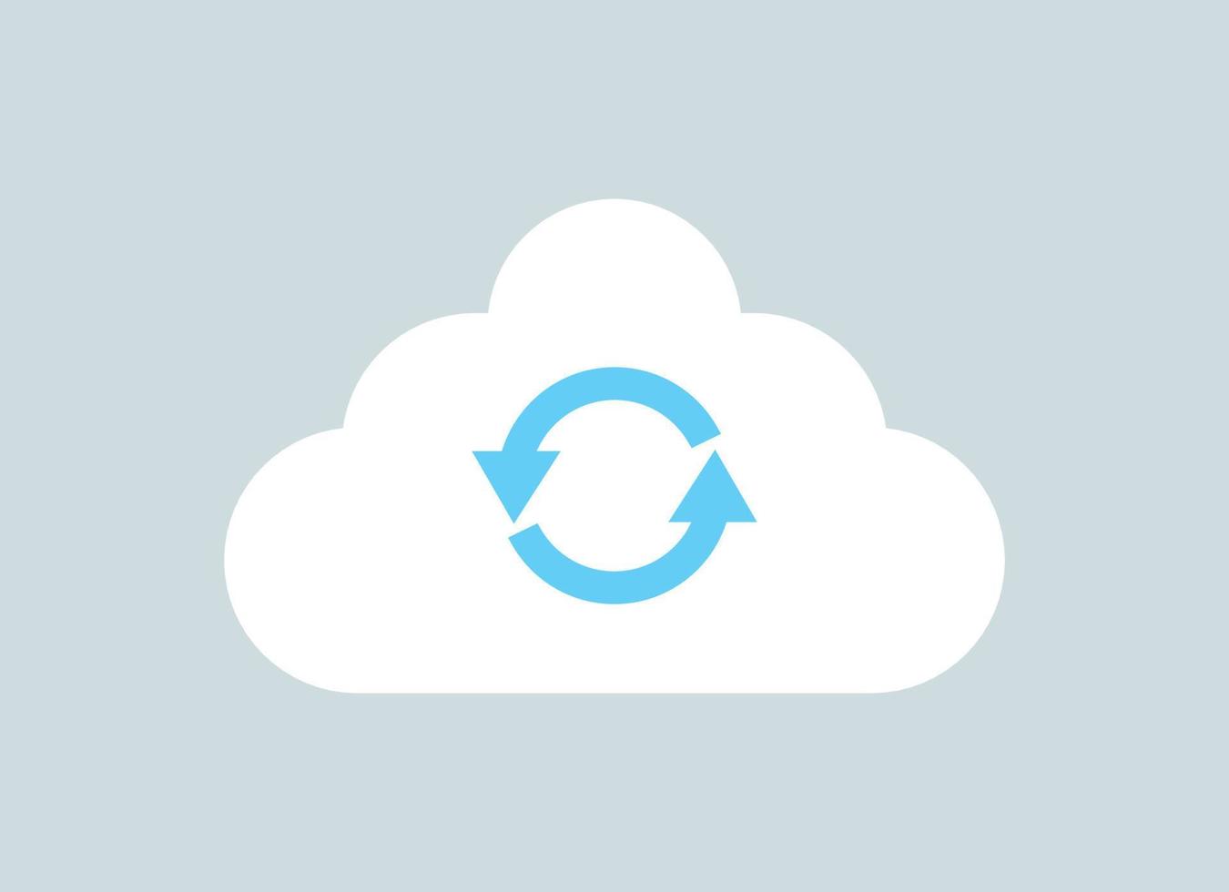 Cloud server synchronizing and datacenter flat vector illustration.