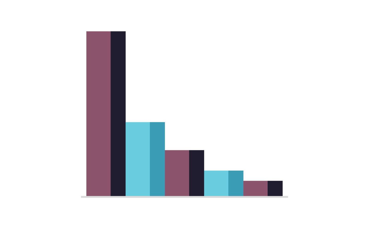 Column chart and business finance statistic analyzing graph concept flat vector illustration.