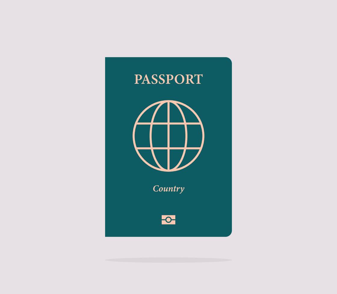 International passport and on white background flat vector illustration.