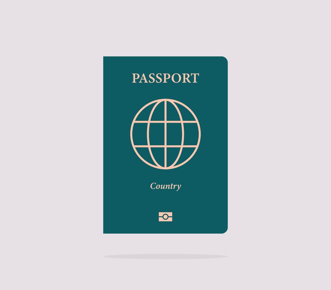 pasaporte internacional y en la ilustración de vector plano de fondo blanco.