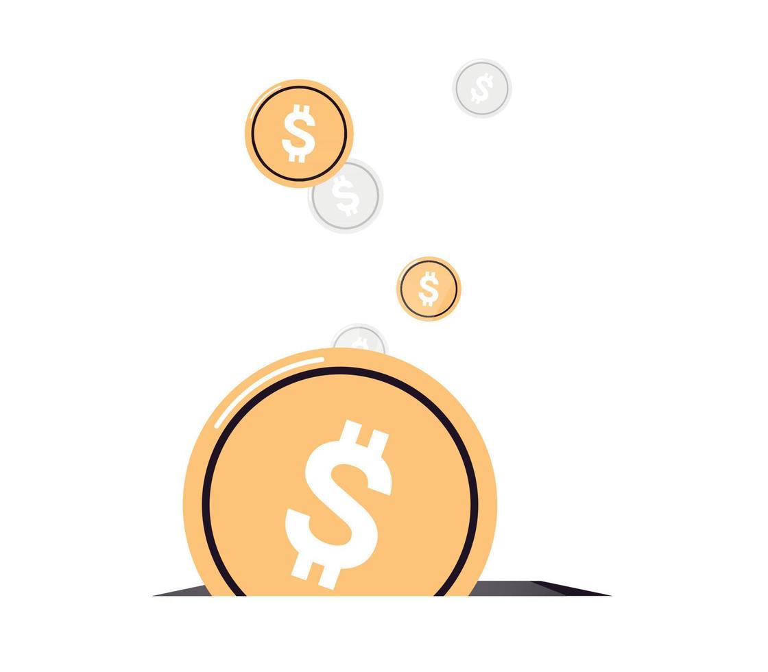 Money saving and bank deposit flat vector illustration.