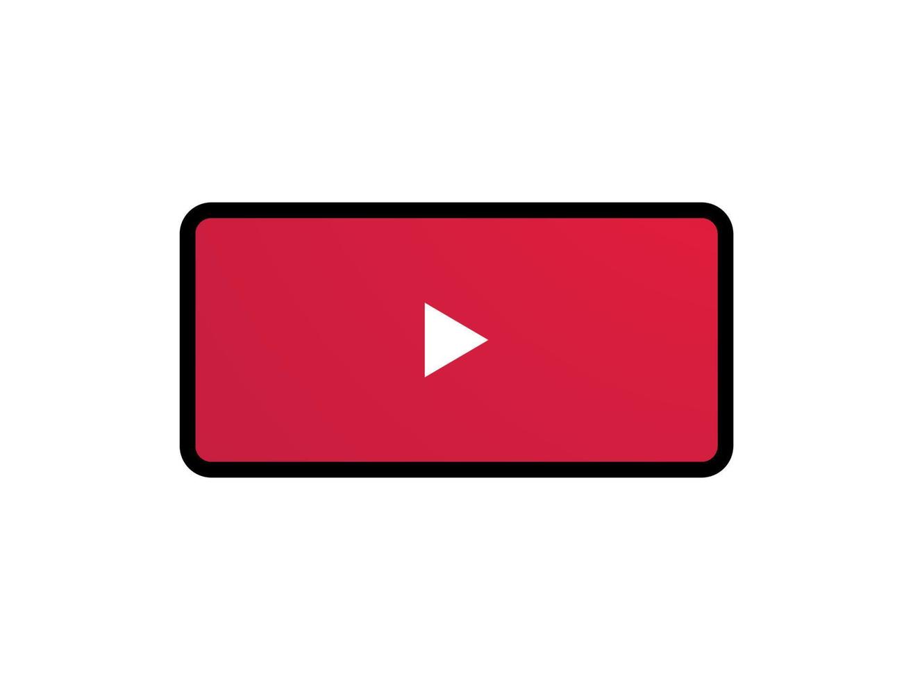 Responsive design play button and video interface on smart devices flat vector illustration.