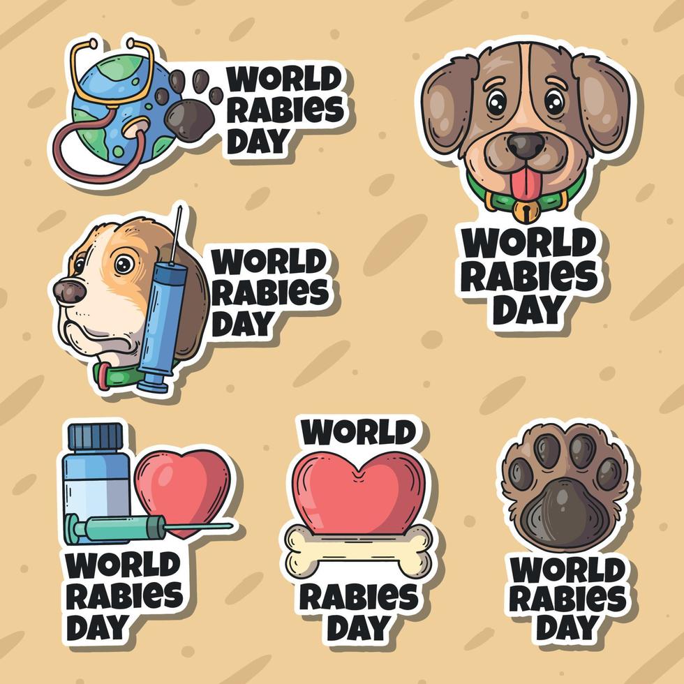 World Rabies Day Concept Set vector