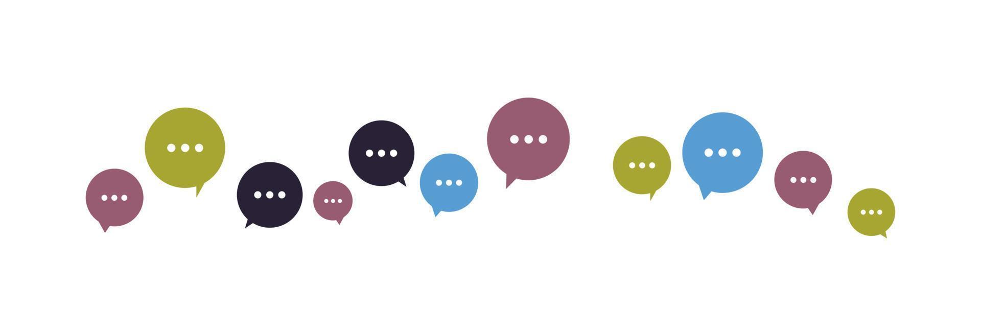 Chat bubble and speech flat vector illustration.