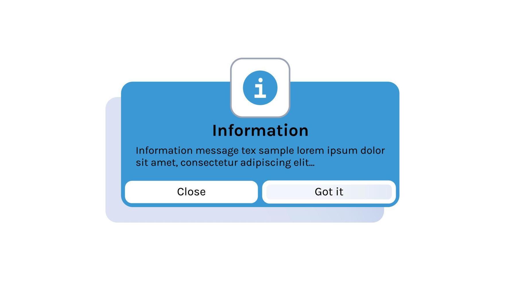 Information and messages app interface elements flat vector illustration.