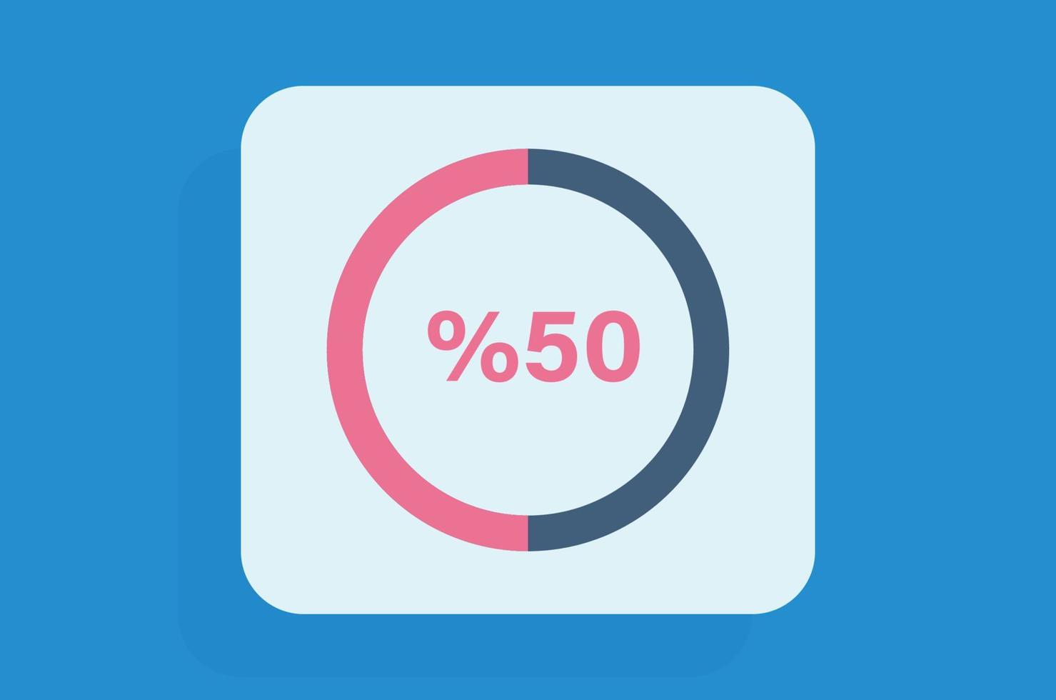 Load status icon and process the data circle percentage diagram flat vector illustration.