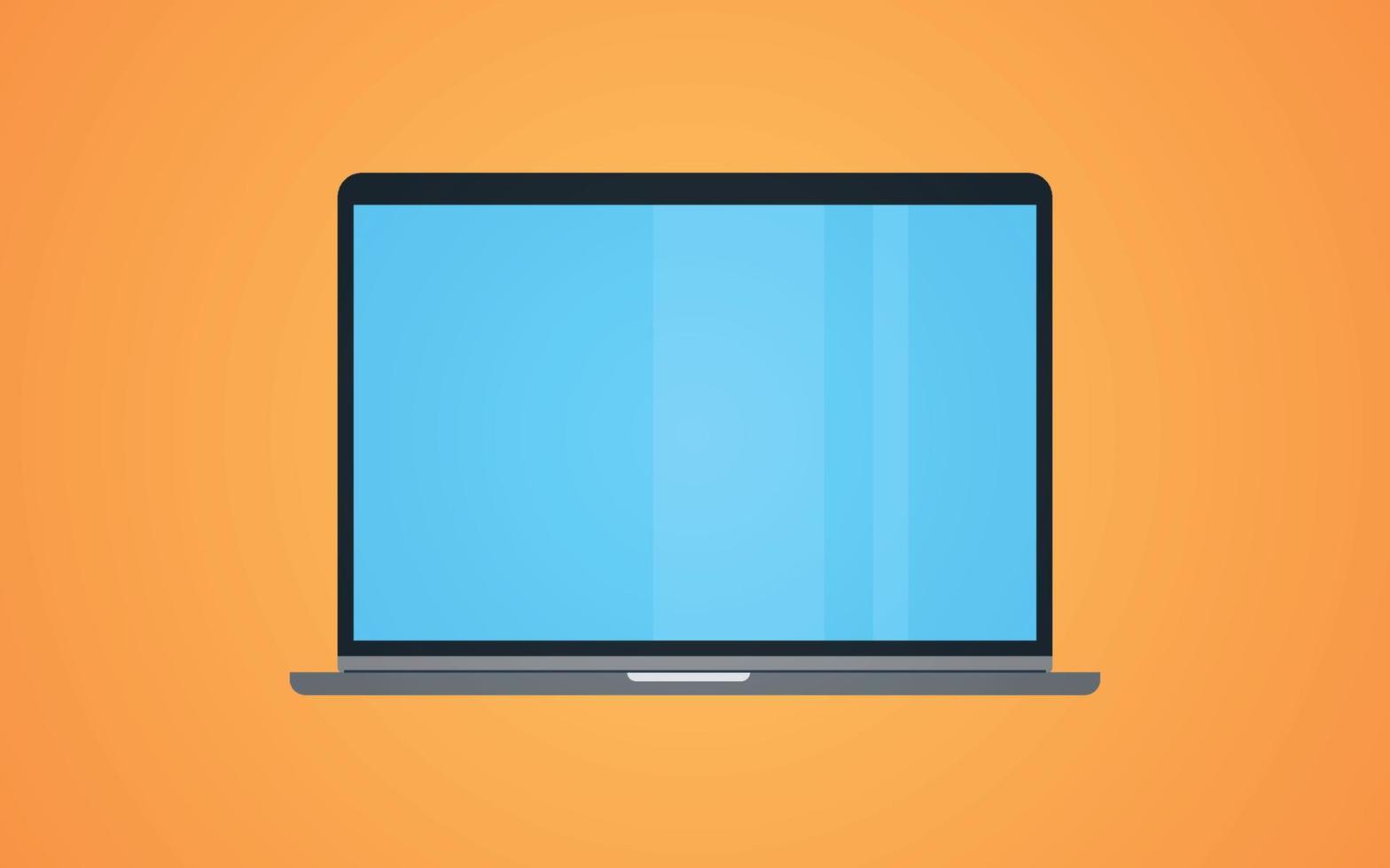 Laptop and technology flat vector illustration.