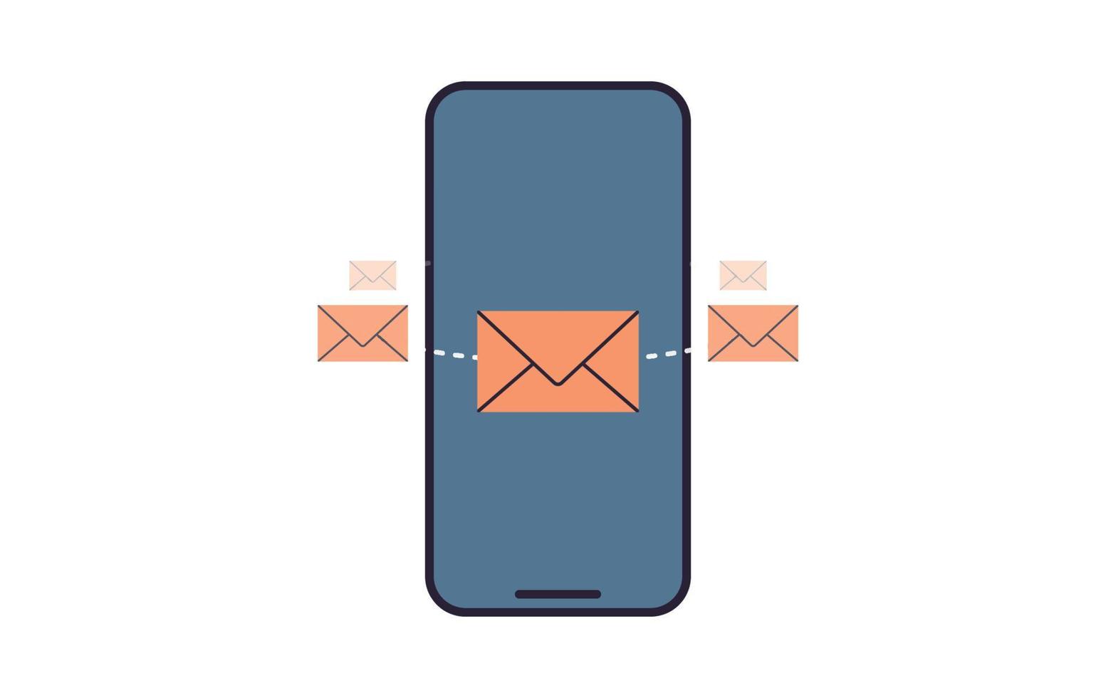 Mail and smartphone flat vector illustration.