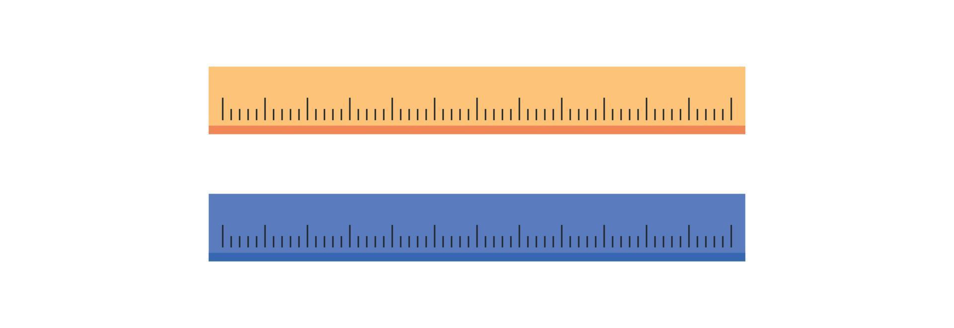 Ruler and simple design equipment flat vector illustration.