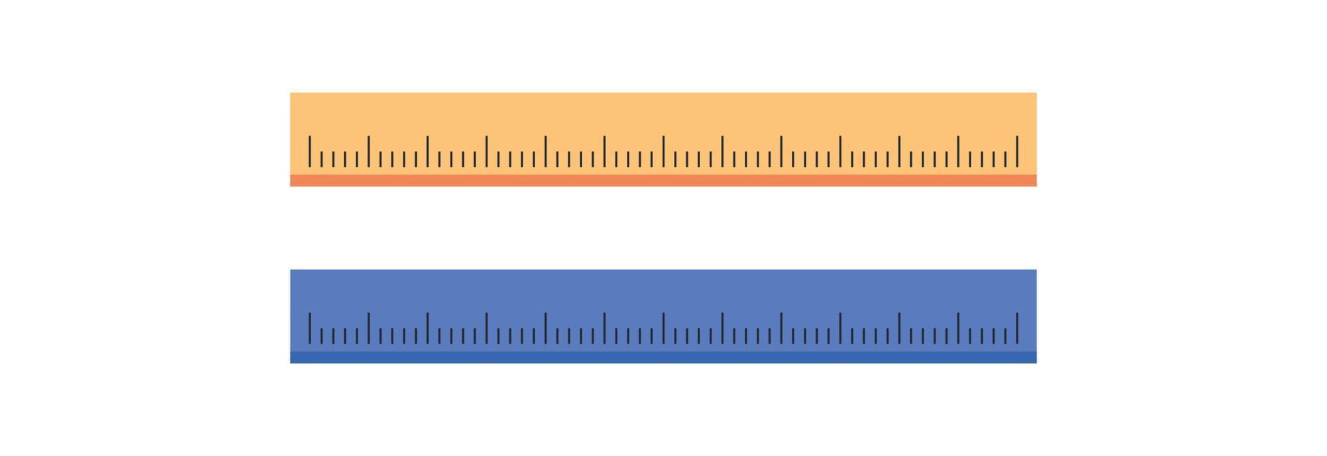 Ruler and simple design equipment flat vector illustration.