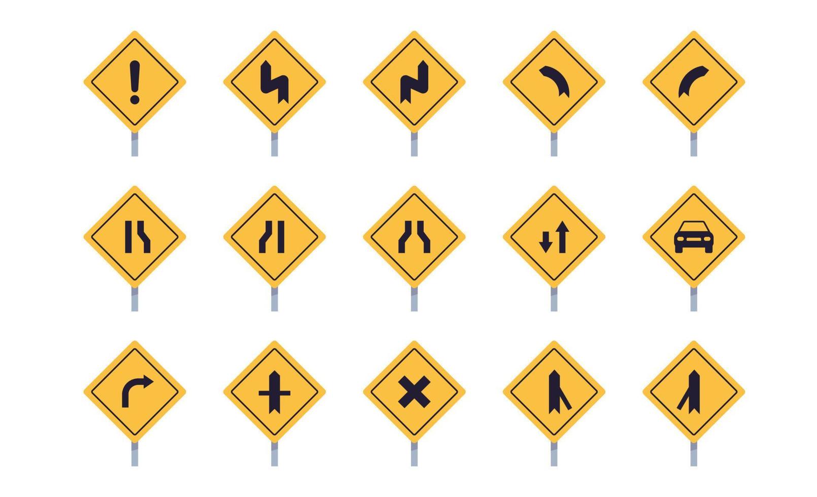Traffic signs and transportation simple concept flat vector illustration.