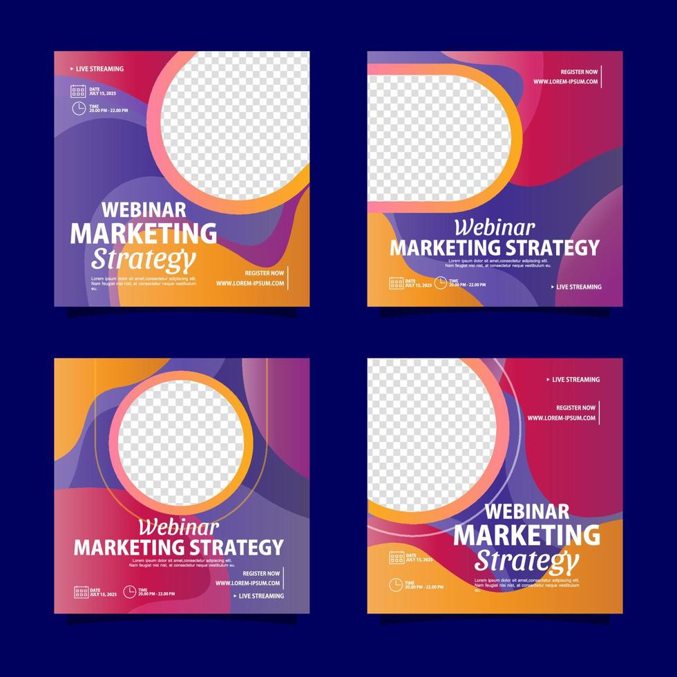 Webinar Marketing Strategy Social Media Promotion Post vector