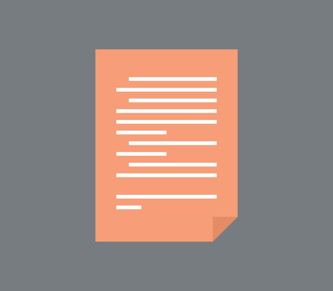 Document and paper flat vector illustration.