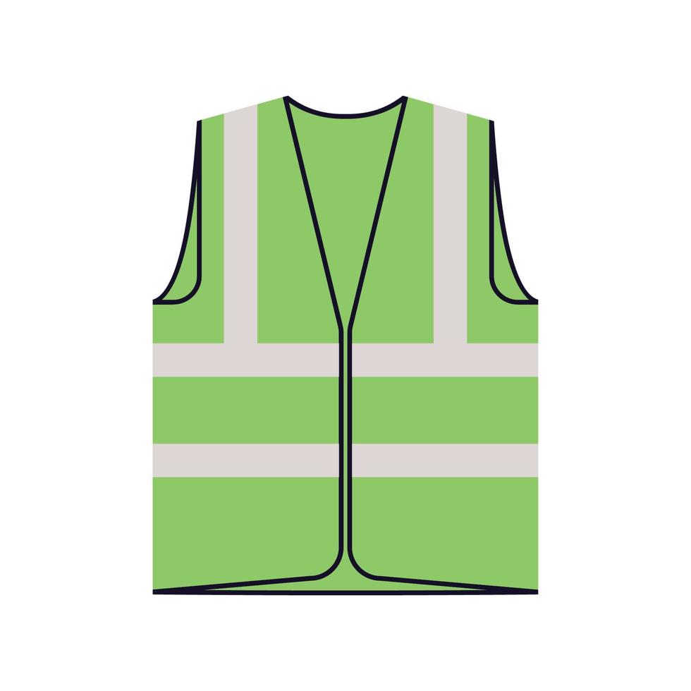 Reflective vest and safety vest flat vector illustration.