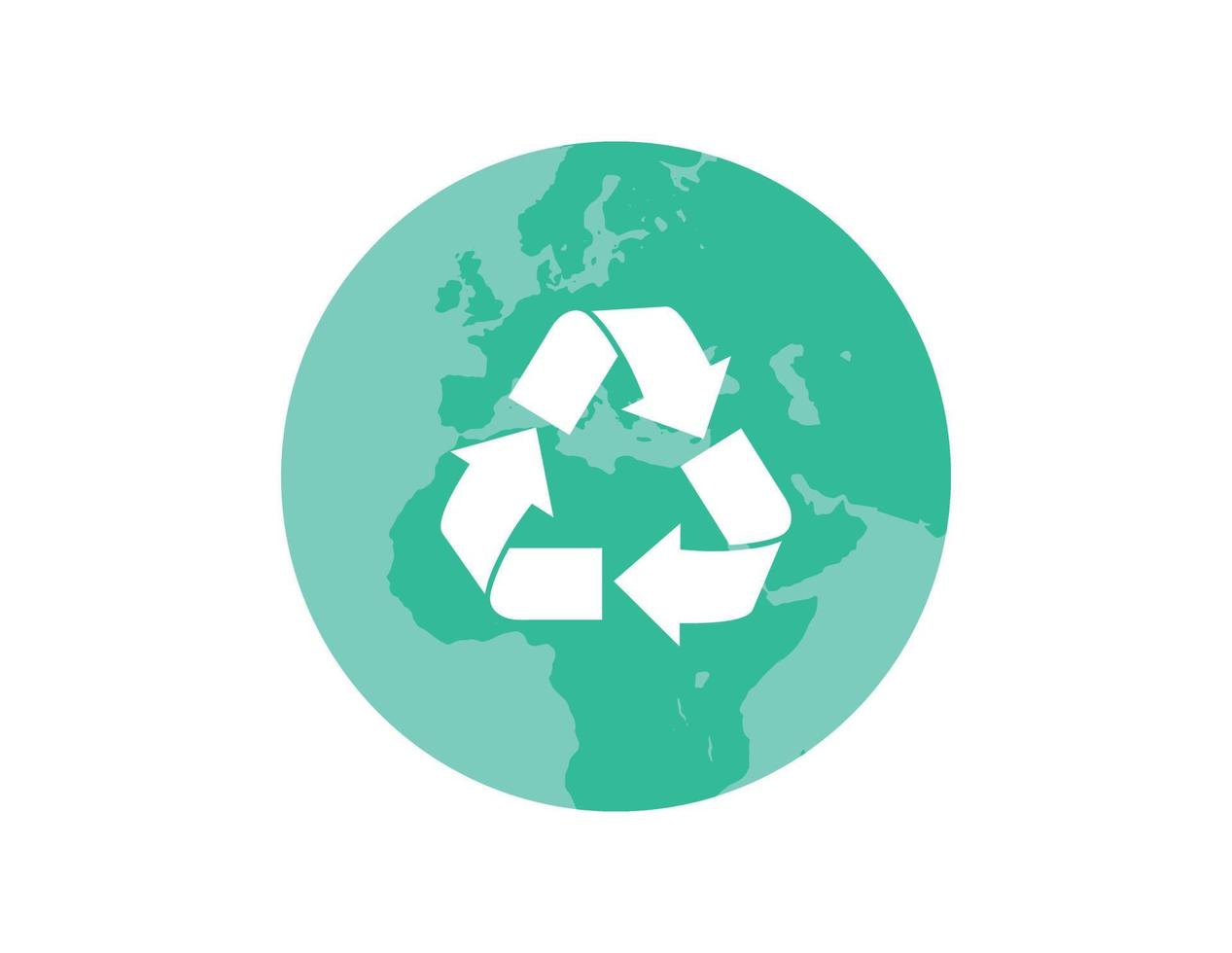 World recycle and ecology concept flat vector illustration.