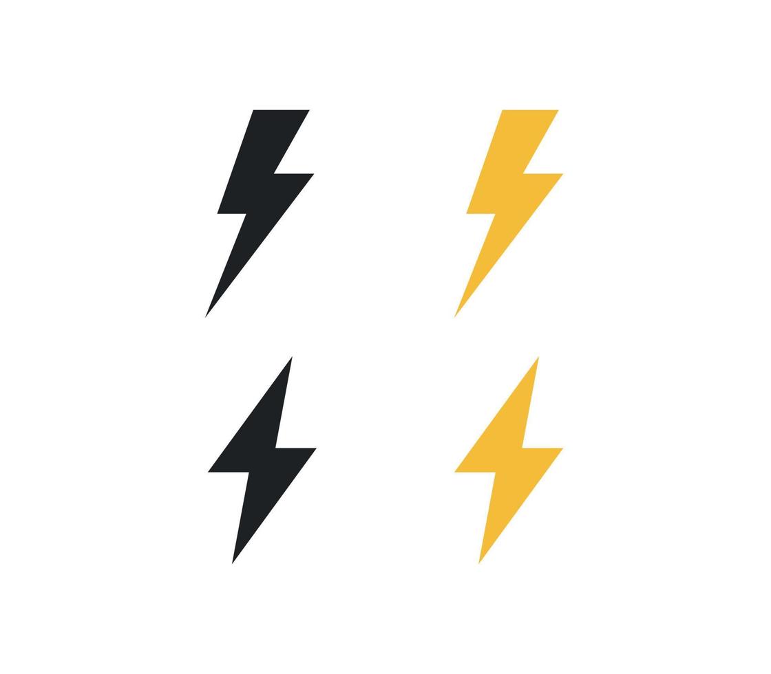 Lightning and voltage flat vector illustration.