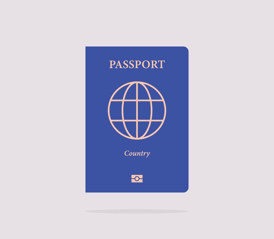 International passport and on white background flat vector illustration.