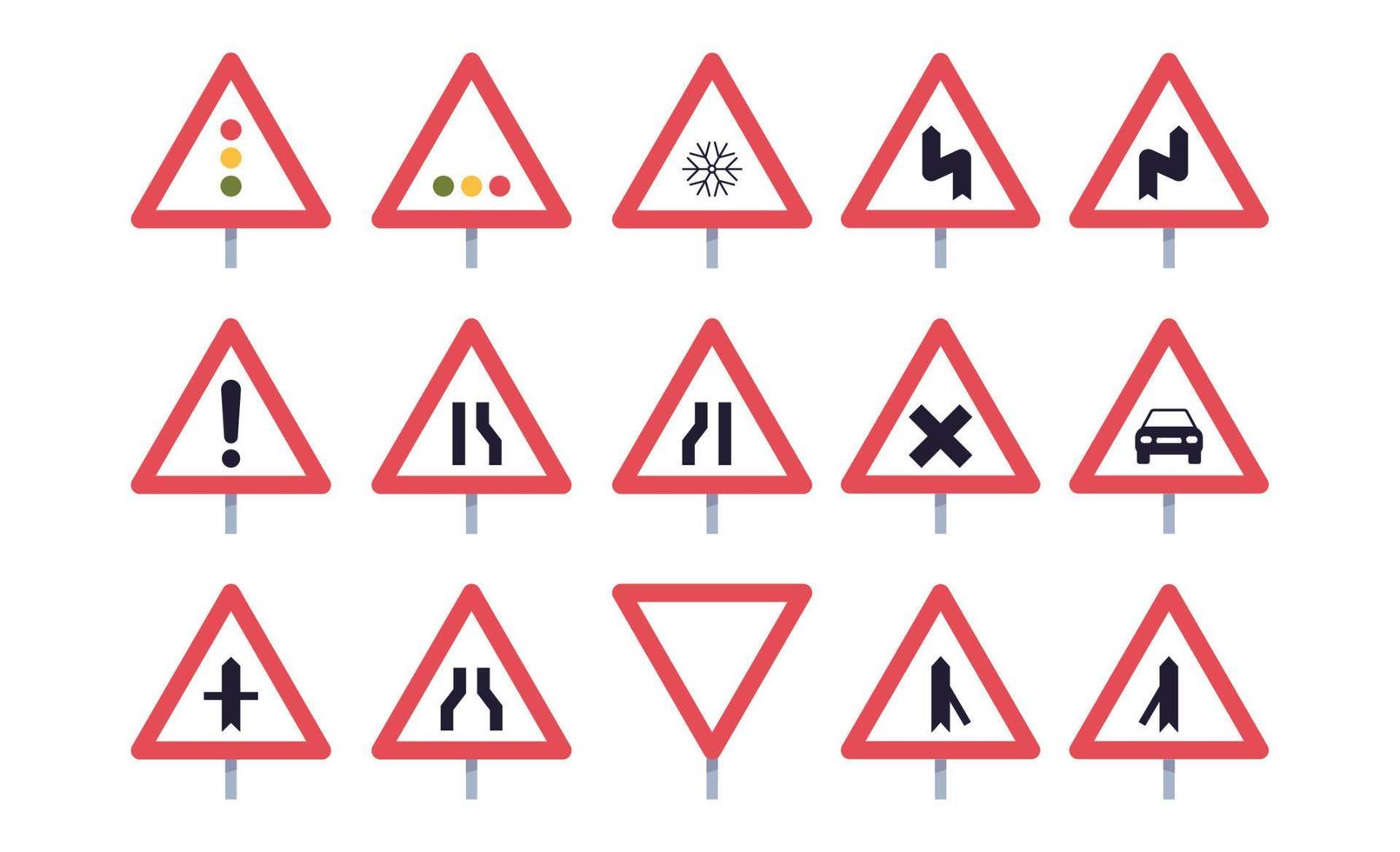 Traffic signs and transportation simple concept flat vector illustration.