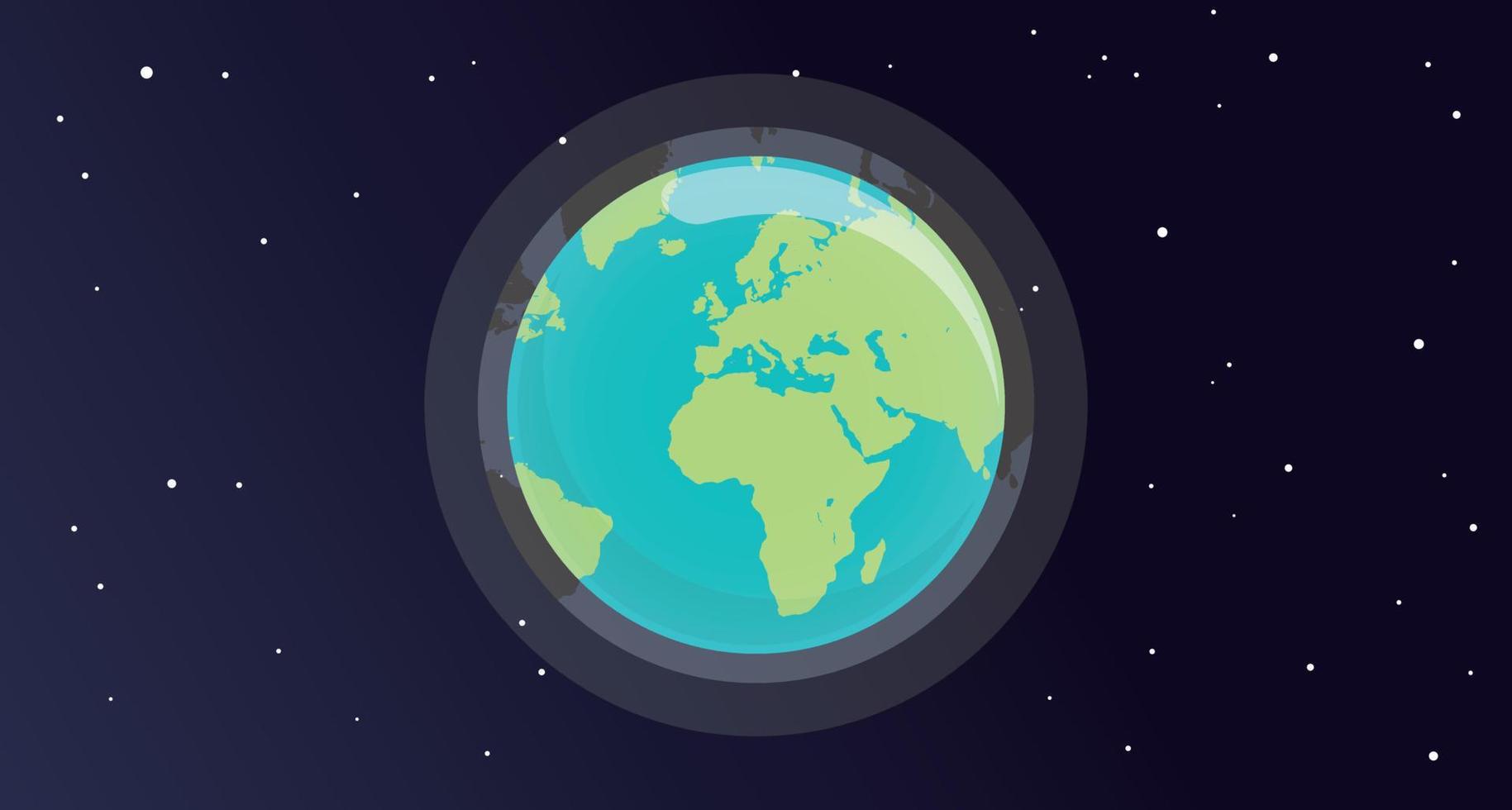 Space exploration astronautics technology and around earth flat vector illustration.