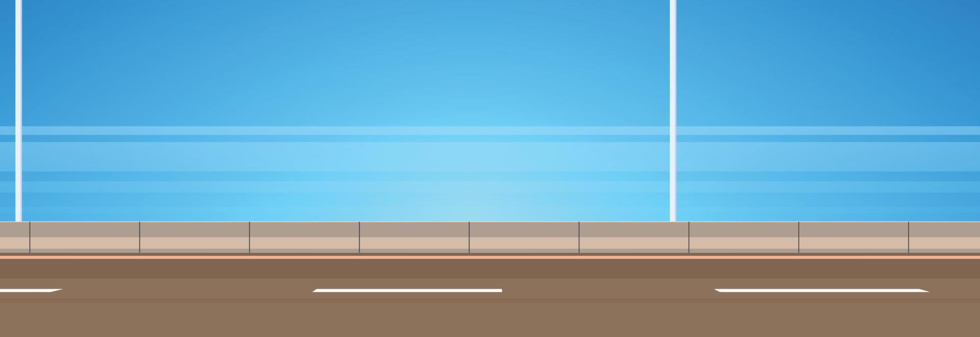 Highway asphalt road and modern style city road outdoor design flat vector illustration.