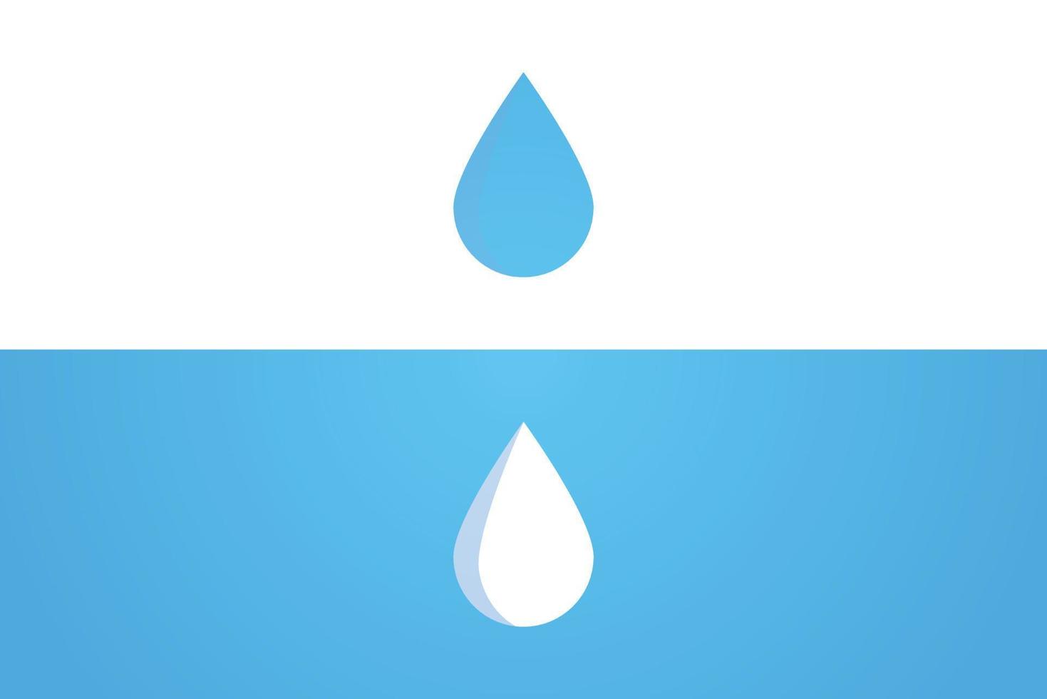 Water drop and oil symbol flat vector illustration.