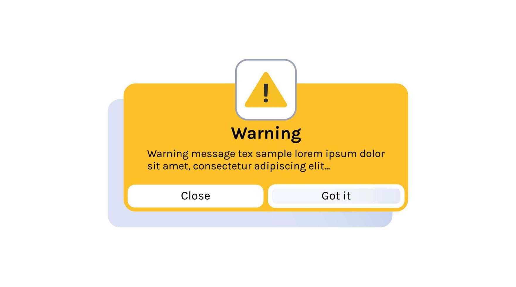 Warning and messages app interface elements flat vector illustration.