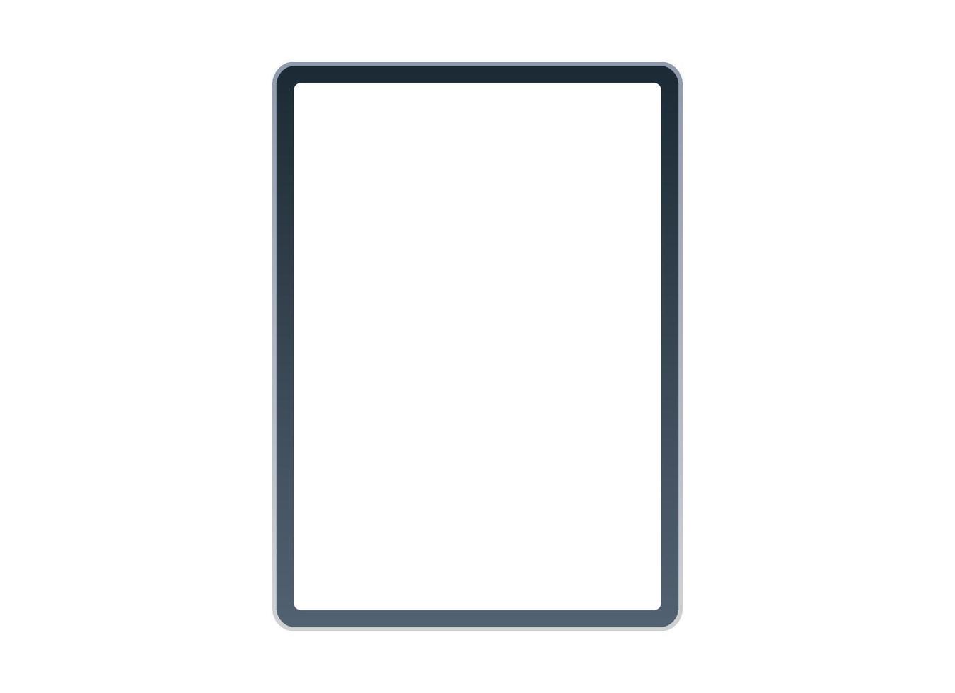 Tablet pc front view and technology flat vector illustration.