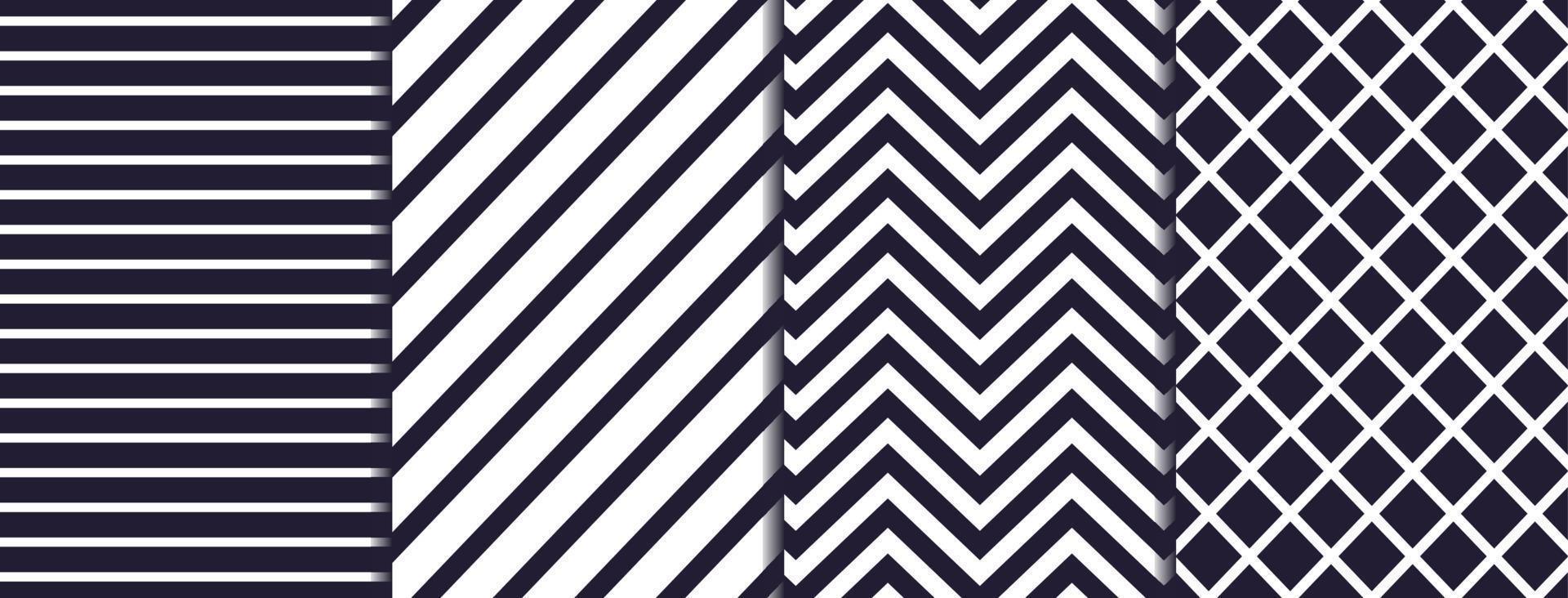 Geometric minimal lines and seamless pattern flat illustration. vector