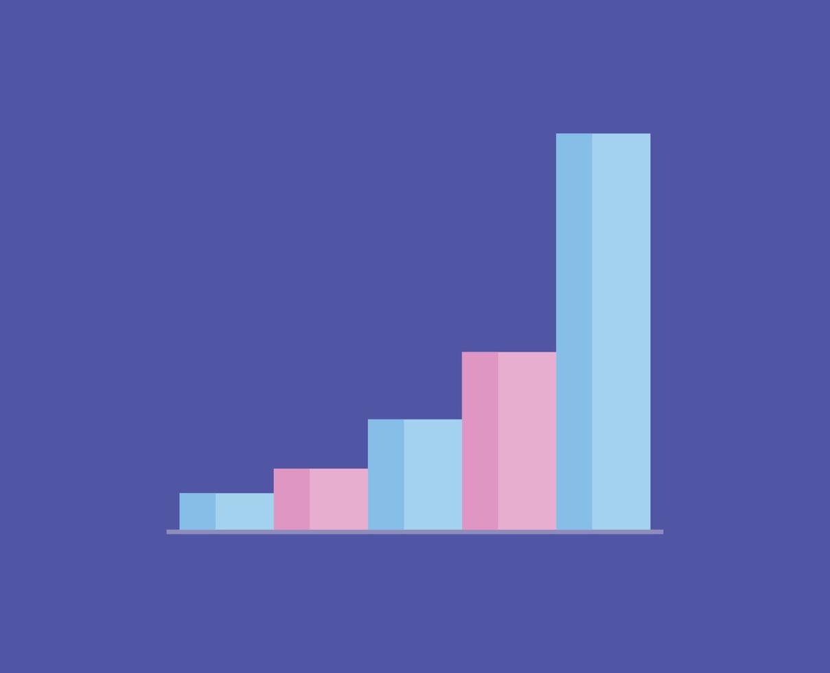 Column chart and business finance statistic analyzing graph concept flat vector illustration.